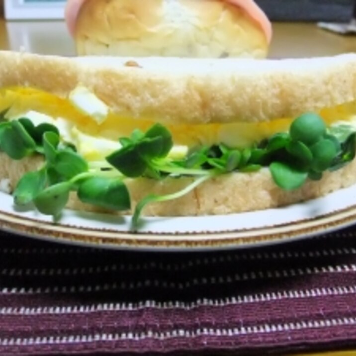 カイワレ＆チーズの卵サンド